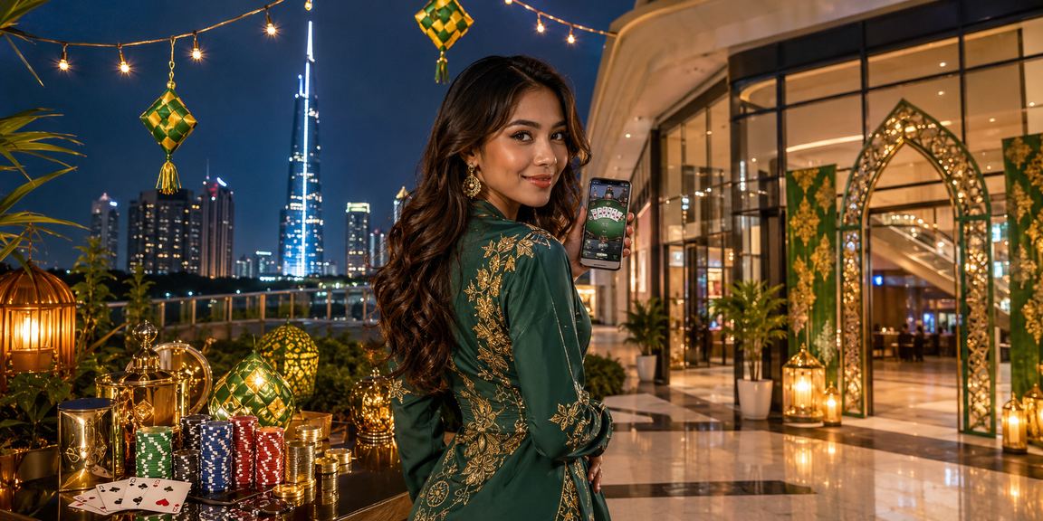 Orang bermain poker di Kuala Lumpur waktu Hari Raya