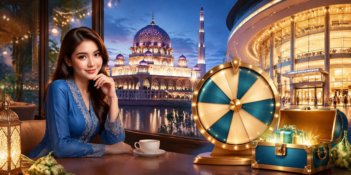 Pengguna berbaju kurung menikmati hiburan dalam talian di Putrajaya